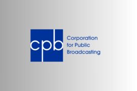 gray background with blue Corporation for Public Broadcasting (CPB) logo